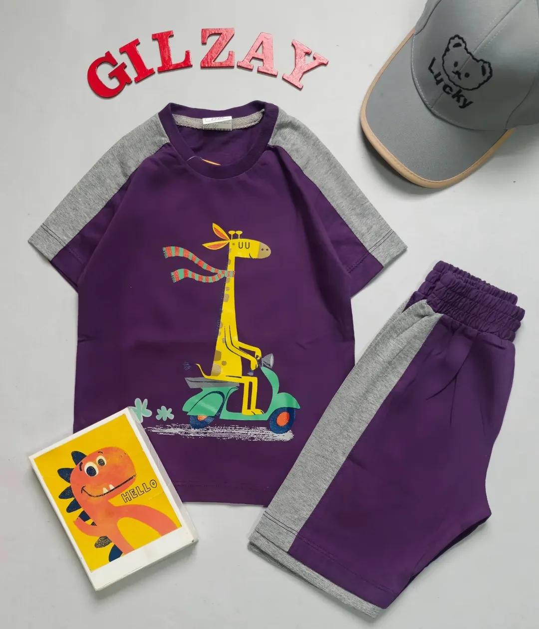 تیشرت و شلوارک بچگانه پنبه زرافه