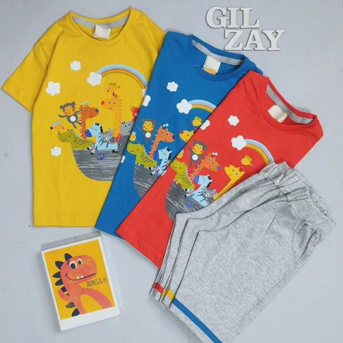 بلوز شلوارک طرح کشتی حیوانات بچگانه سایز 35