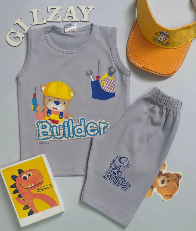 تاپ و شلوارک خرس تعمیرکار بچگانه