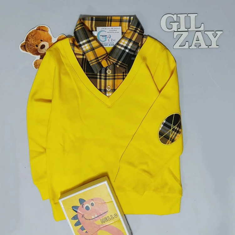 دو دکمه آستین بلند درجه یک زرد