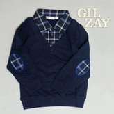 دو دکمه آستین بلند درجه یک سرمه ای