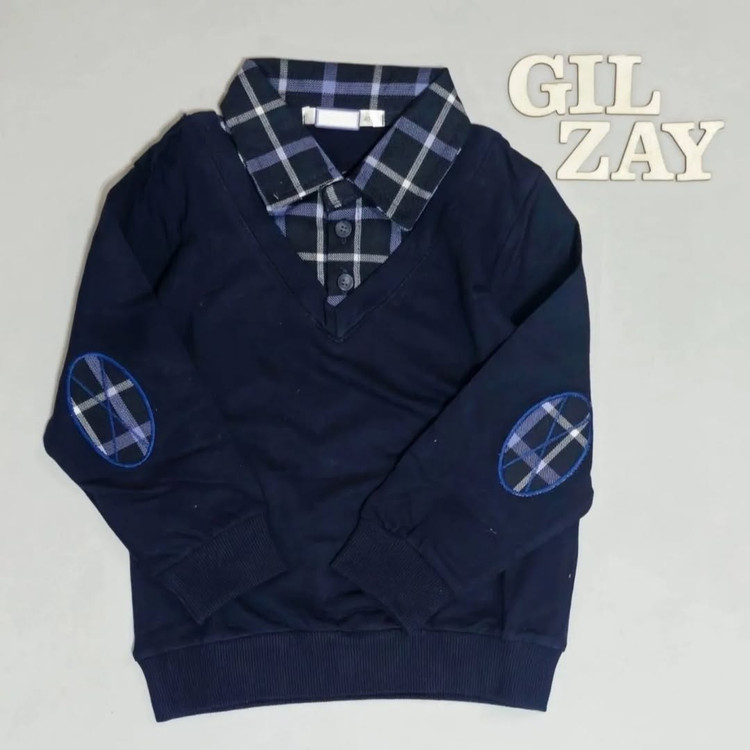 دو دکمه آستین بلند درجه یک سرمه ای