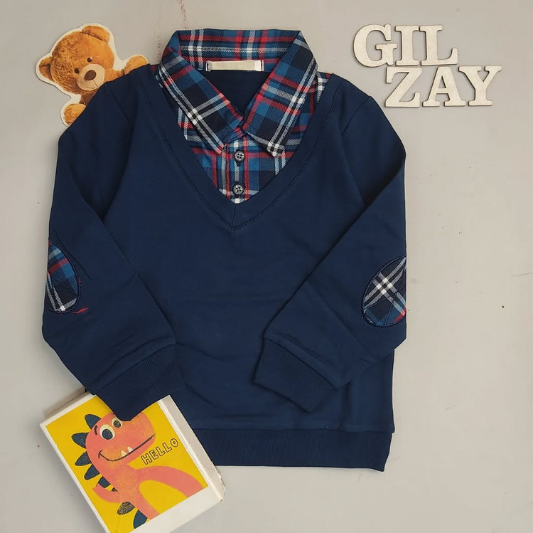 دو دکمه بچگانه آستین بلند درجه یک کاربنی