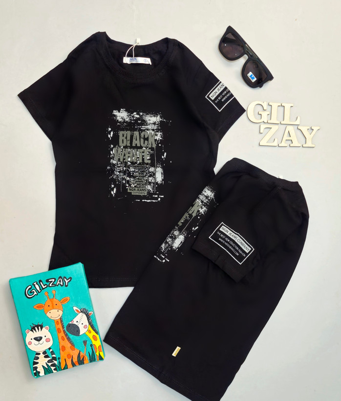 تیشرت مشکی طرحدار بچگانه