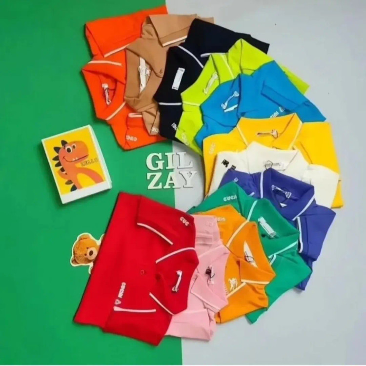 تیشرت دو دکمه بچگانه پنبه کیفیت عالی