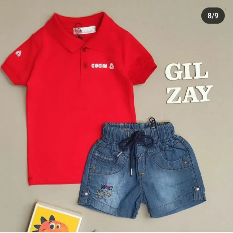 تیشرت دو دکمه بچگانه پنبه کیفیت عالی