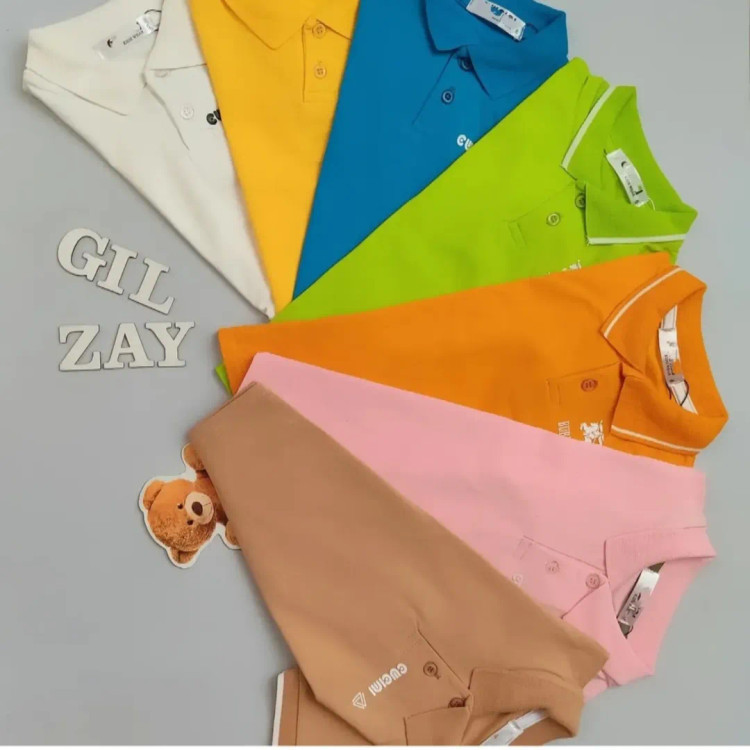 تیشرت دو دکمه بچگانه پنبه کیفیت عالی