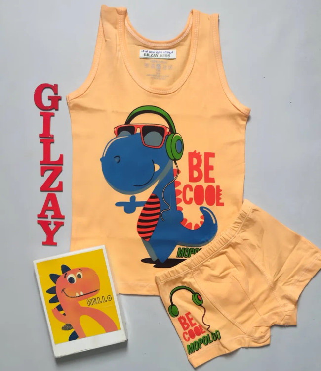 رکابی و شورت بچگانه مدل دایناسور دو تا ده سال