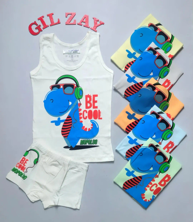 رکابی و شورت بچگانه مدل دایناسور دو تا ده سال