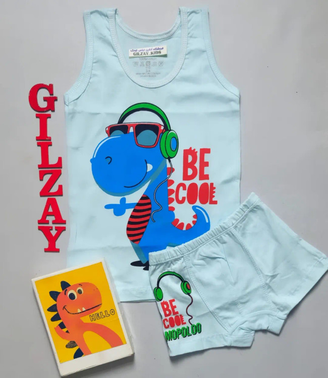 رکابی و شورت بچگانه مدل دایناسور دو تا ده سال