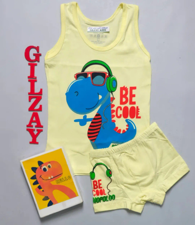 رکابی و شورت بچگانه مدل دایناسور دو تا ده سال