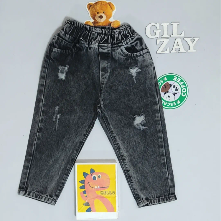 شلوار جین مام بچگانه در خاکستری