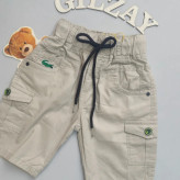 شلوارک بچگانه کتان استخوانی