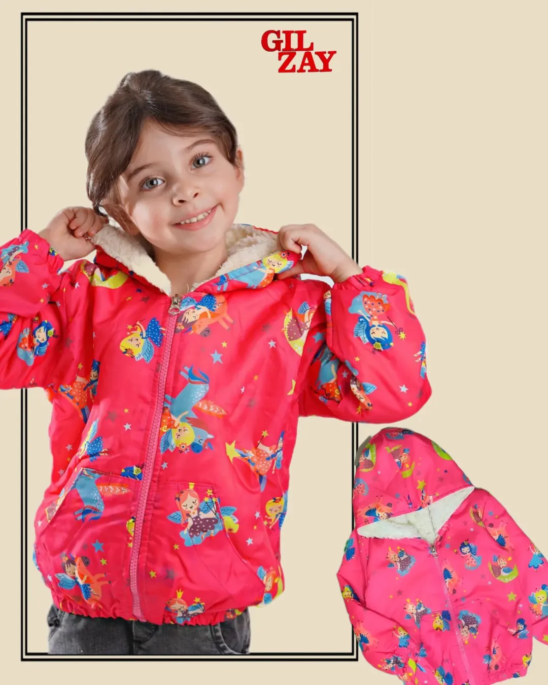 کاپشن دخترانه تو کرک بچگانه درجه یک