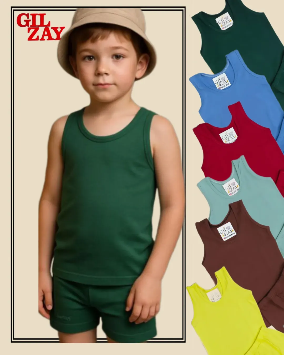 تاپ و شورت رنگی پنبه بچگانه