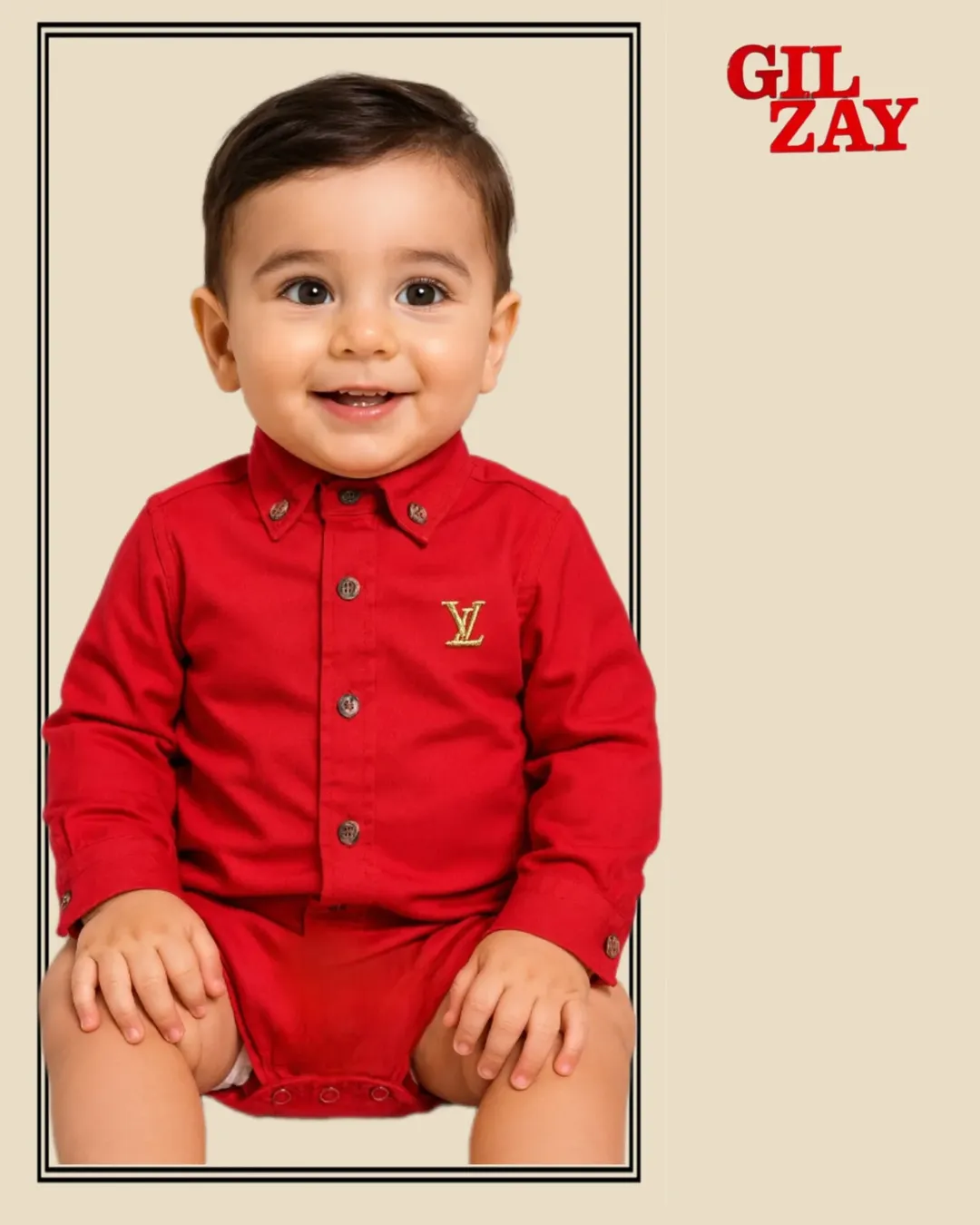 بادی قرمز بچه‌گانه سایز ۱ تا ۳ سال